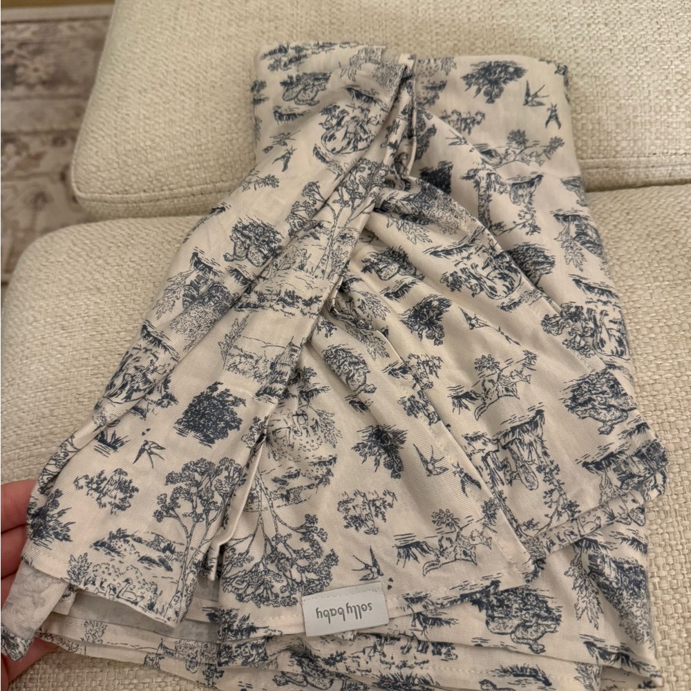 Solly Baby White and Blue Asymmetrical Wrap Skirt